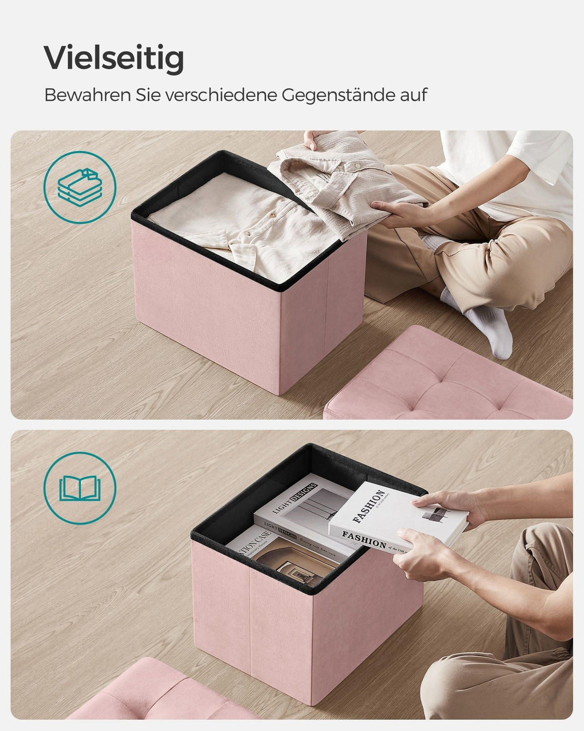 AUFBEWAHRUNGSBOX RIGA - Rosa, Holzwerkstoff (41/31/31cm) - Hansiro