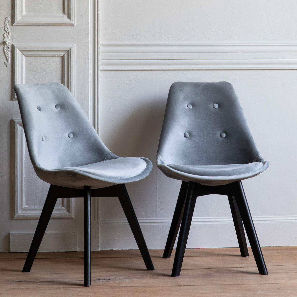 STÜHLE Nora Grau 2er-Set - Grau, Textil (49/81/52cm) - Happy Garden