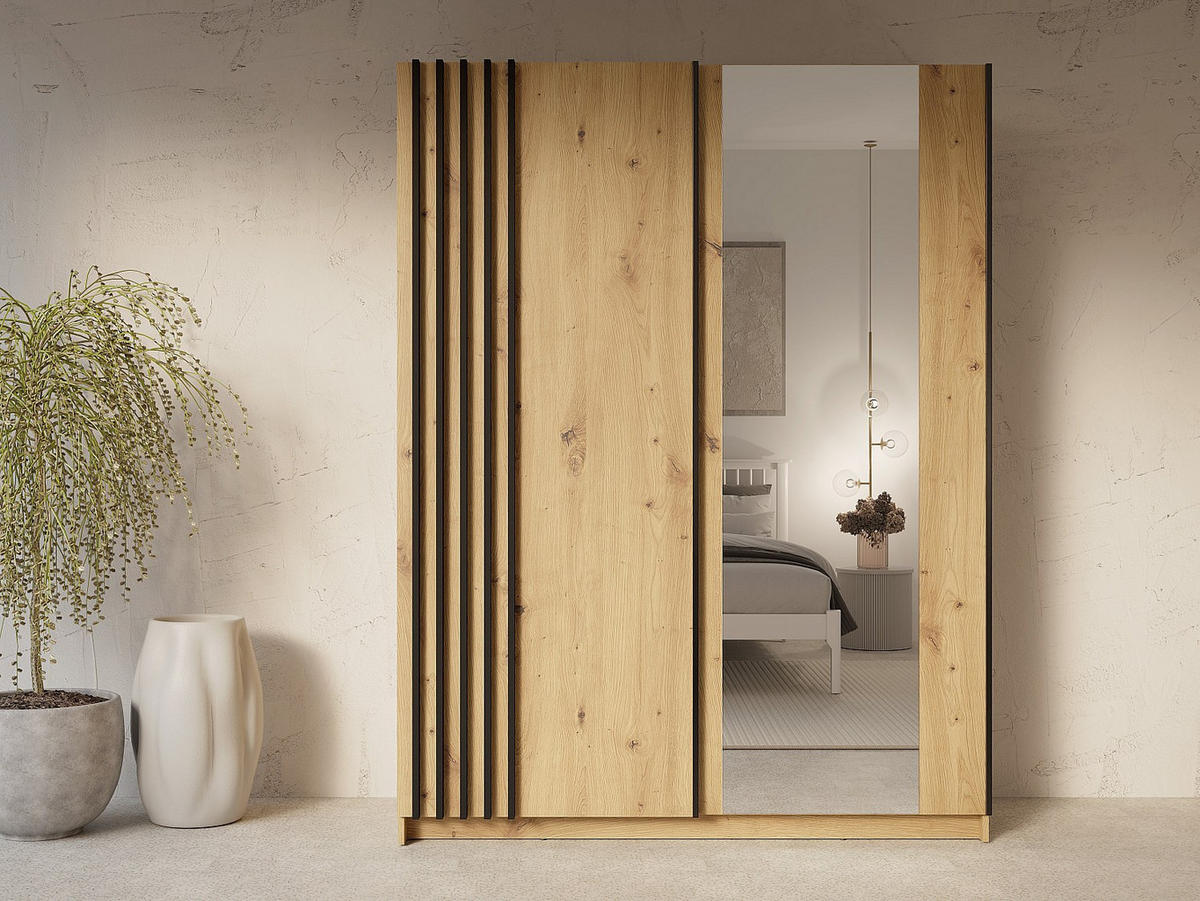 KLEIDERSCHRANK - 150.6 cm x 62 cm - holz - naturfarben hell Calela - Naturfarben, Holz (150.6/198.5/62cm) - Vente-Unique