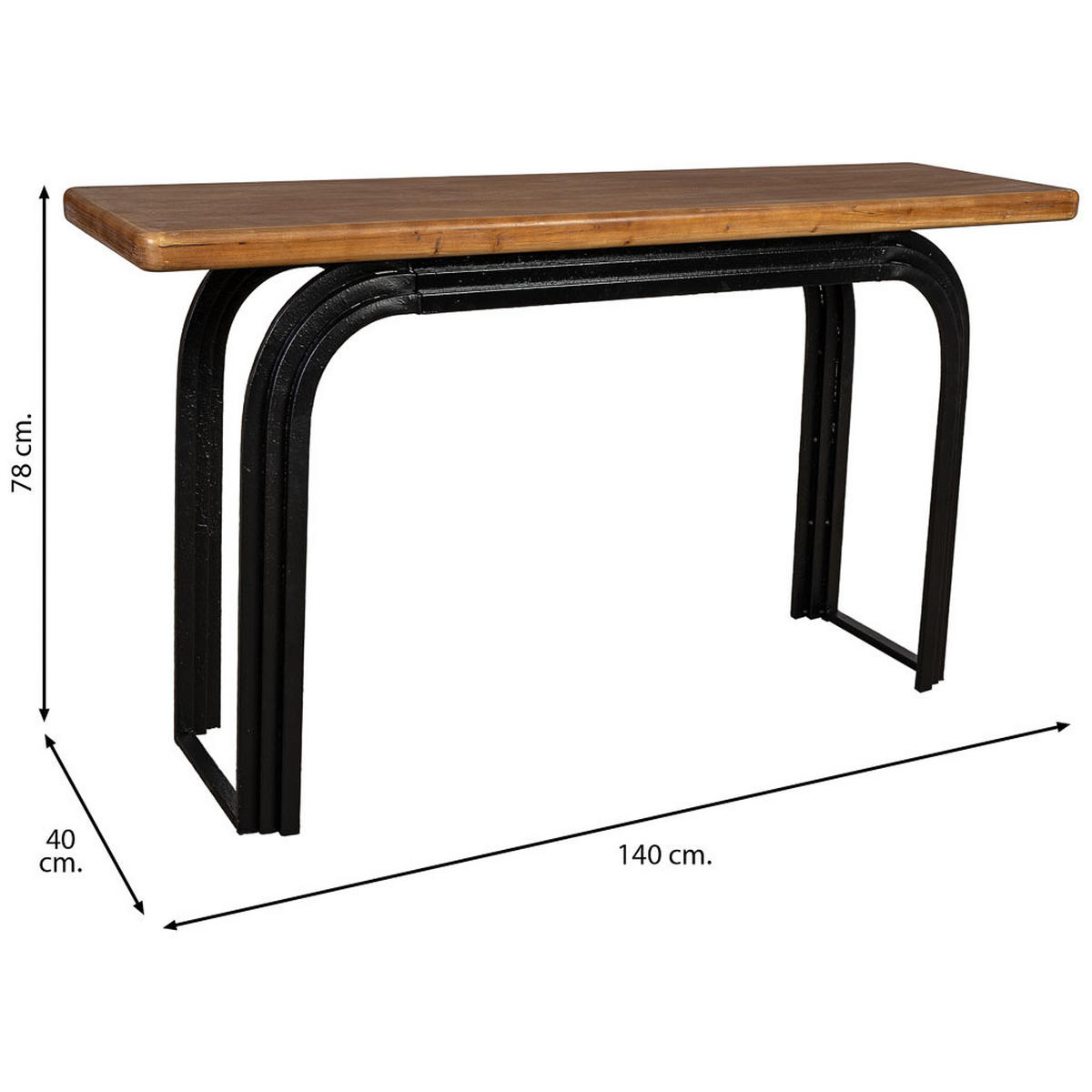 KONSOLENTISCH aus Holz, schwarz, 140x40x78cm - Schwarz, Holz (40/140/78cm) - Wanderlust