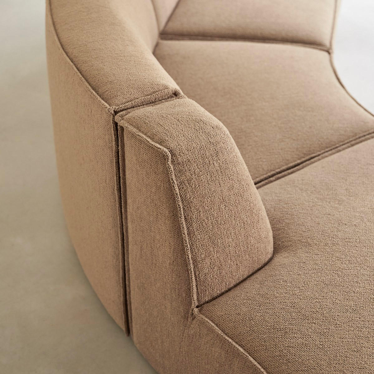 SOFA Dario Braun aus Stoff - Braun, Textil (365/75/115cm) - Tikamoon