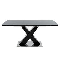 ESSTISCH ausziehbar Schwarz Marmoroptik 120–160 cm - Schwarz, Holzwerkstoff/Metall (160/80/76.5cm)