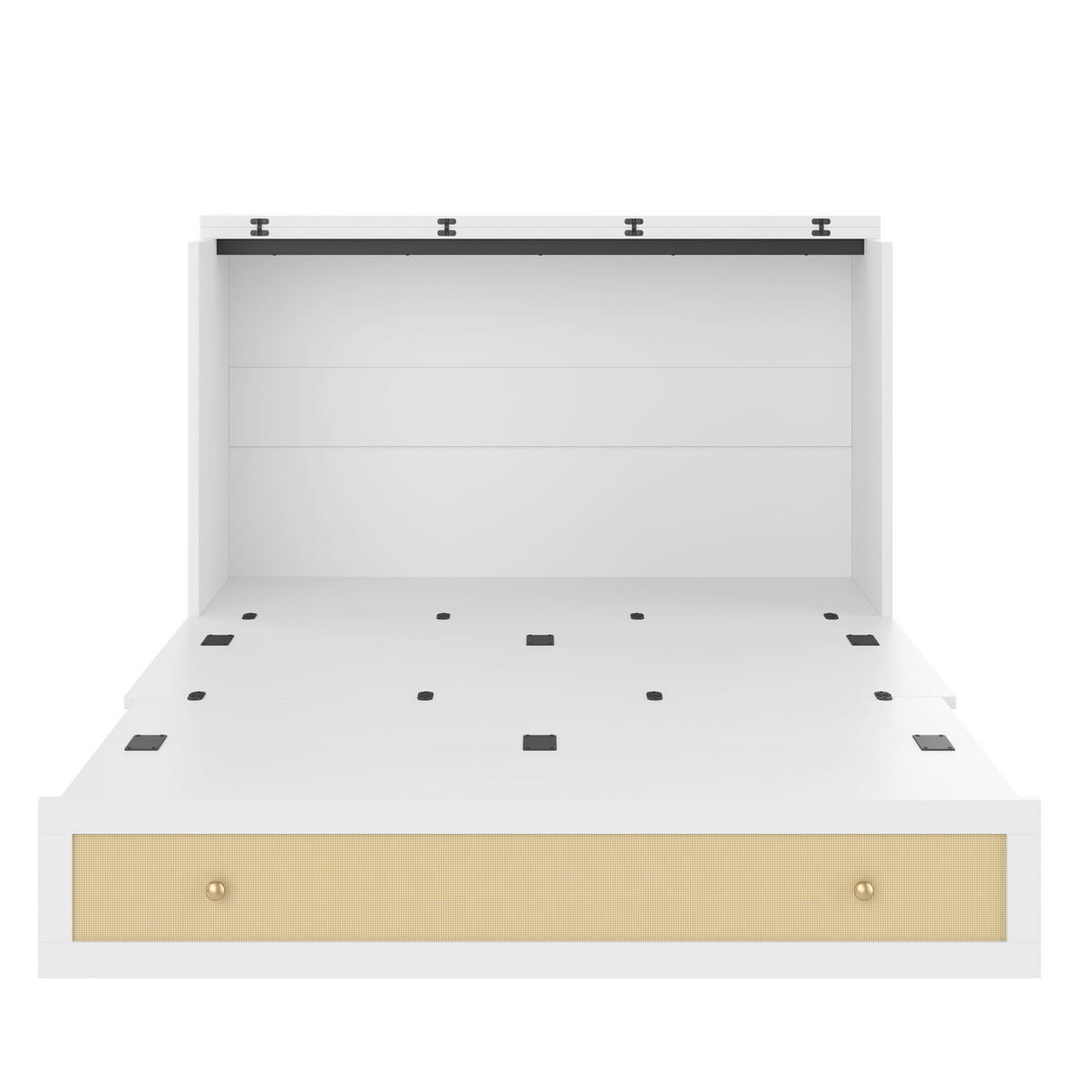 SCHRANKBETT 140/200 cm Weiß mit Schubladen und USB-Anschluss - Weiß, Holzwerkstoff (140/200cm) - OKWISH