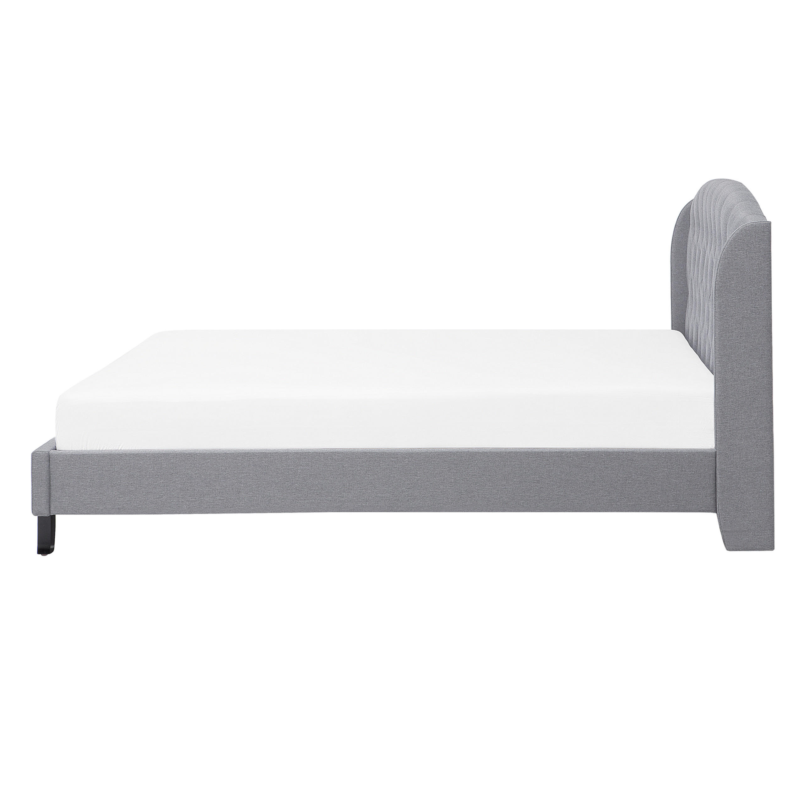 POLSTERBETT 140/200cm Hellgrau Bordeaux - Hellgrau, Textil (140/200cm) - Beliani