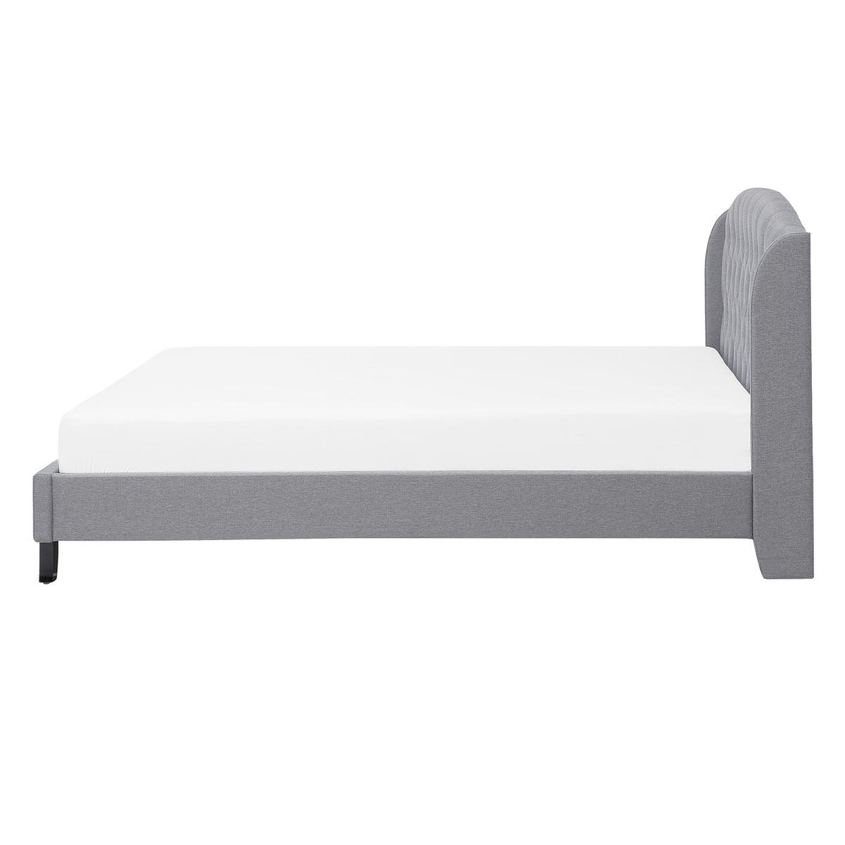 POLSTERBETT 140/200cm Hellgrau Bordeaux - Hellgrau, Textil (140/200cm) - Beliani