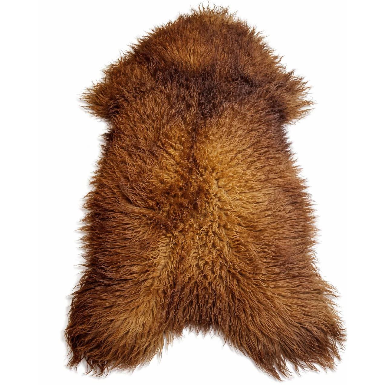 LAMMFELL Island Langhaar natur lockig weich Premium Ginger ca. 105 cm - Rotbraun, Fell (55/105cm) - Provellus