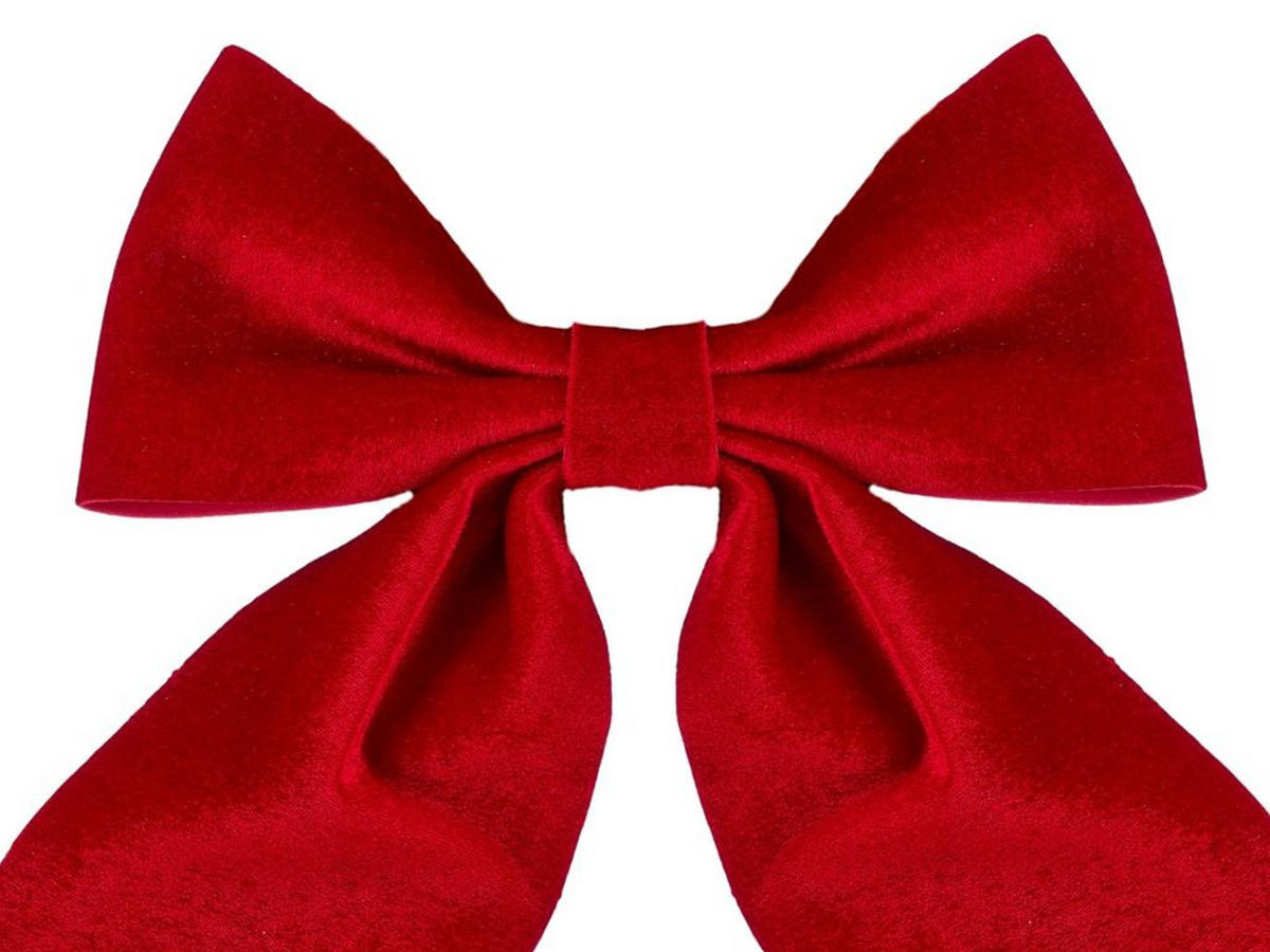 WEIHNACHTSSCHLEIFE rot glänzend, 24 × 28 cm - Rot, Naturmaterialien (28cm) - LAALU