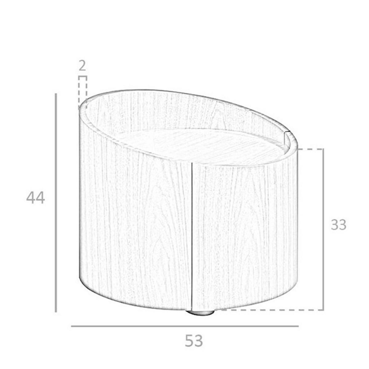 NACHTSCHRANK Nachttisch aus Nussbaum und schwarzem Stahl Ø53/44 cm - Nussbaumfarben, Holz (53/44/53cm) - ANGEL CERDA