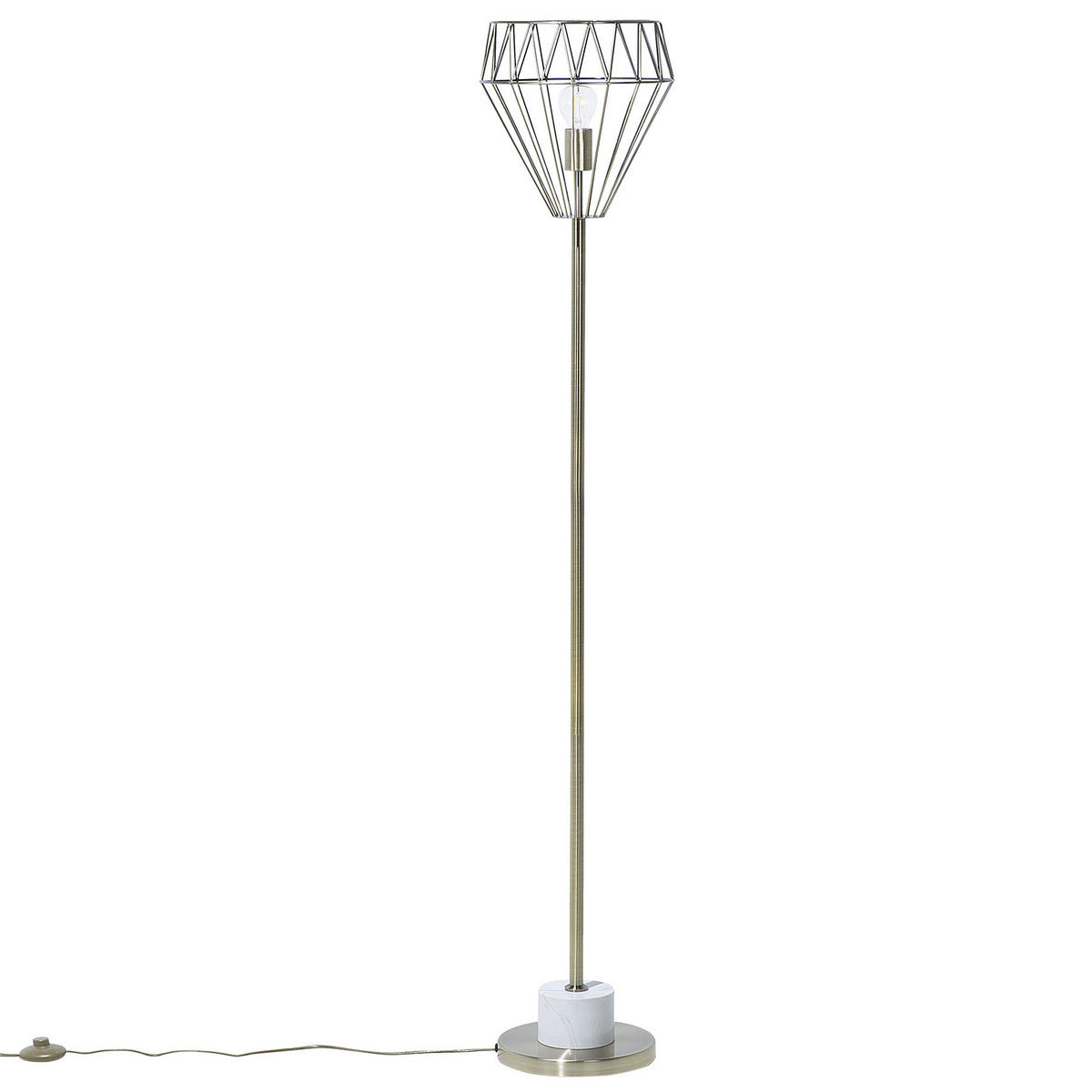 STEHLAMPE Mooni 30/30/160 cm - Messingfarben, Metall (30/30/160cm) - Beliani