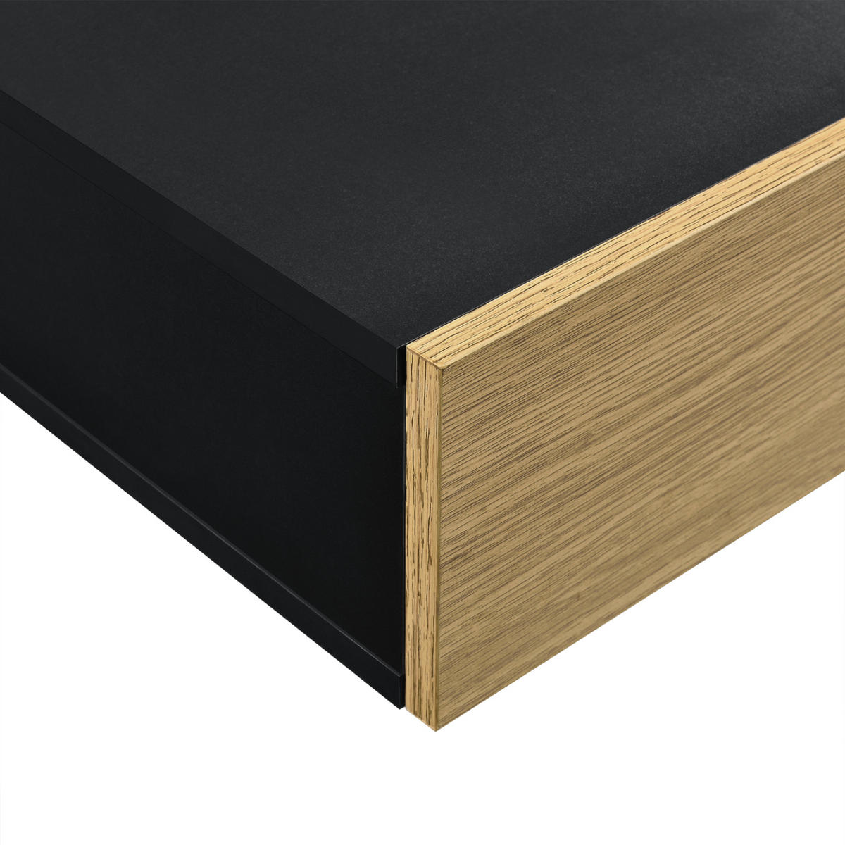WANDREGAL-SET 2 TLG. Leknes - Schwarz, Holzwerkstoff (50/12/24cm) - [en.casa]