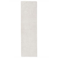 TEPPICH aus Wolle LEVEN in Elfenbein, geometrisch, 60 x 230 cm - Champagner, Textil (60/230cm) - KADIMA DESIGN