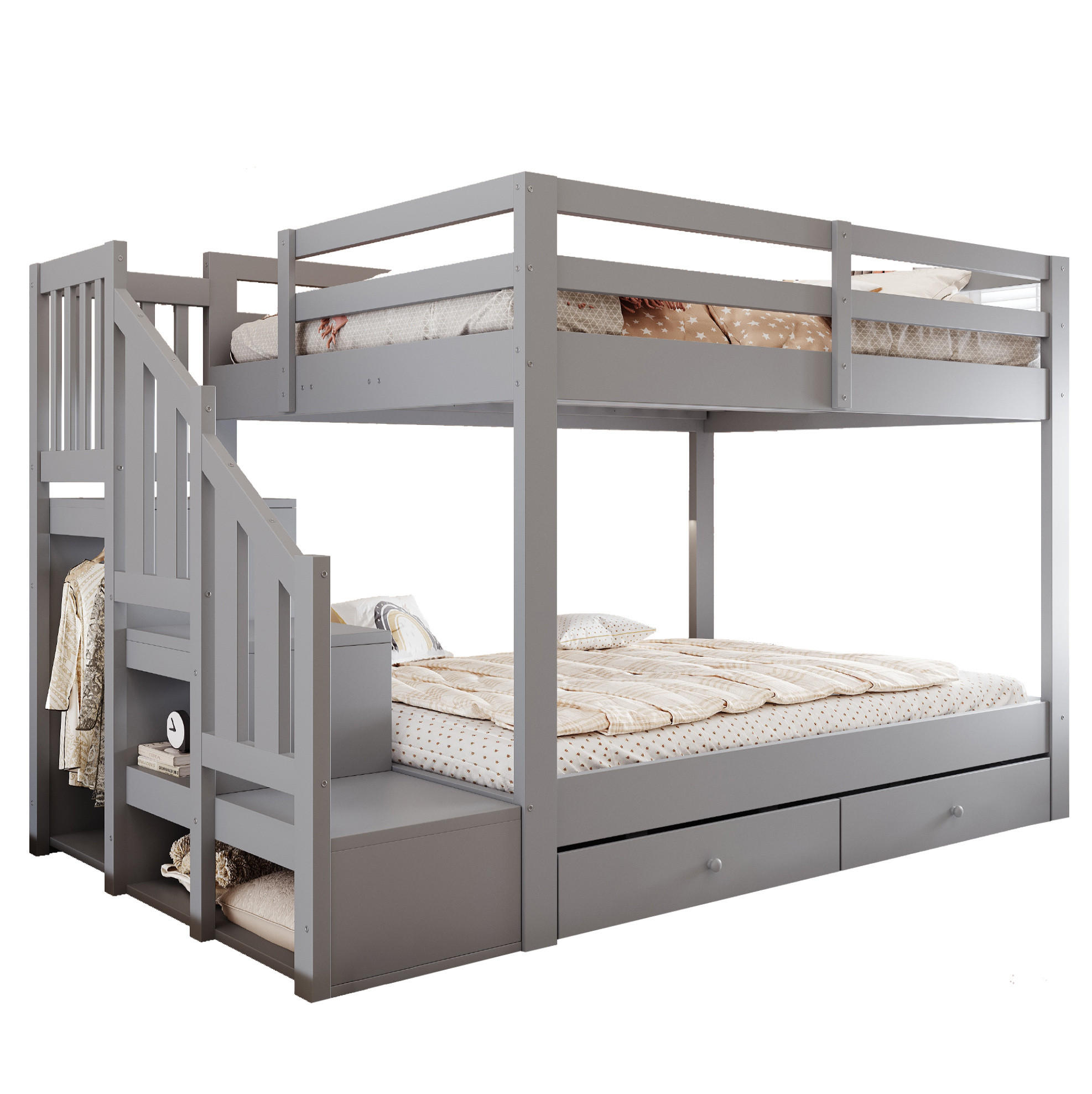Modfu Etagenbett Grau 140x200 cm
