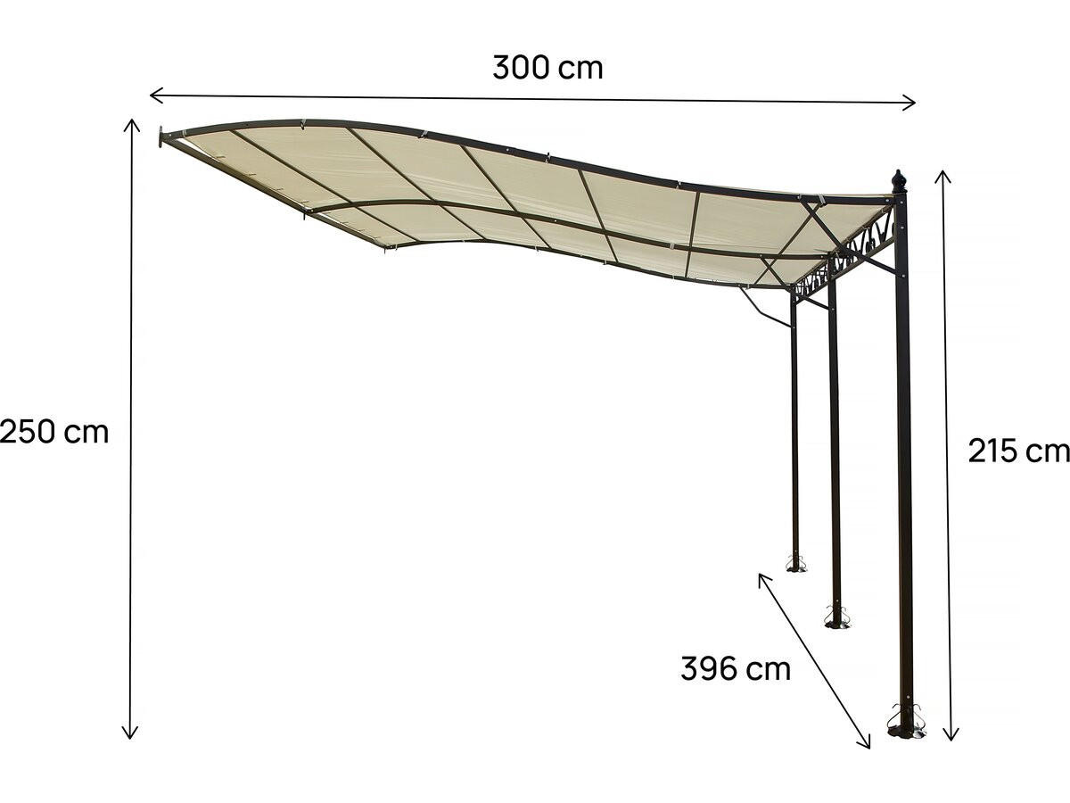 PERGOLA - MARKISE beige - Beige, Metall (300/250/396cm) - Habitat Garten