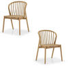 ESSZIMMERSTUHL Saga 2er Set, Natur Eiche - Beige, Holz (54/80/54cm) - WOODEK