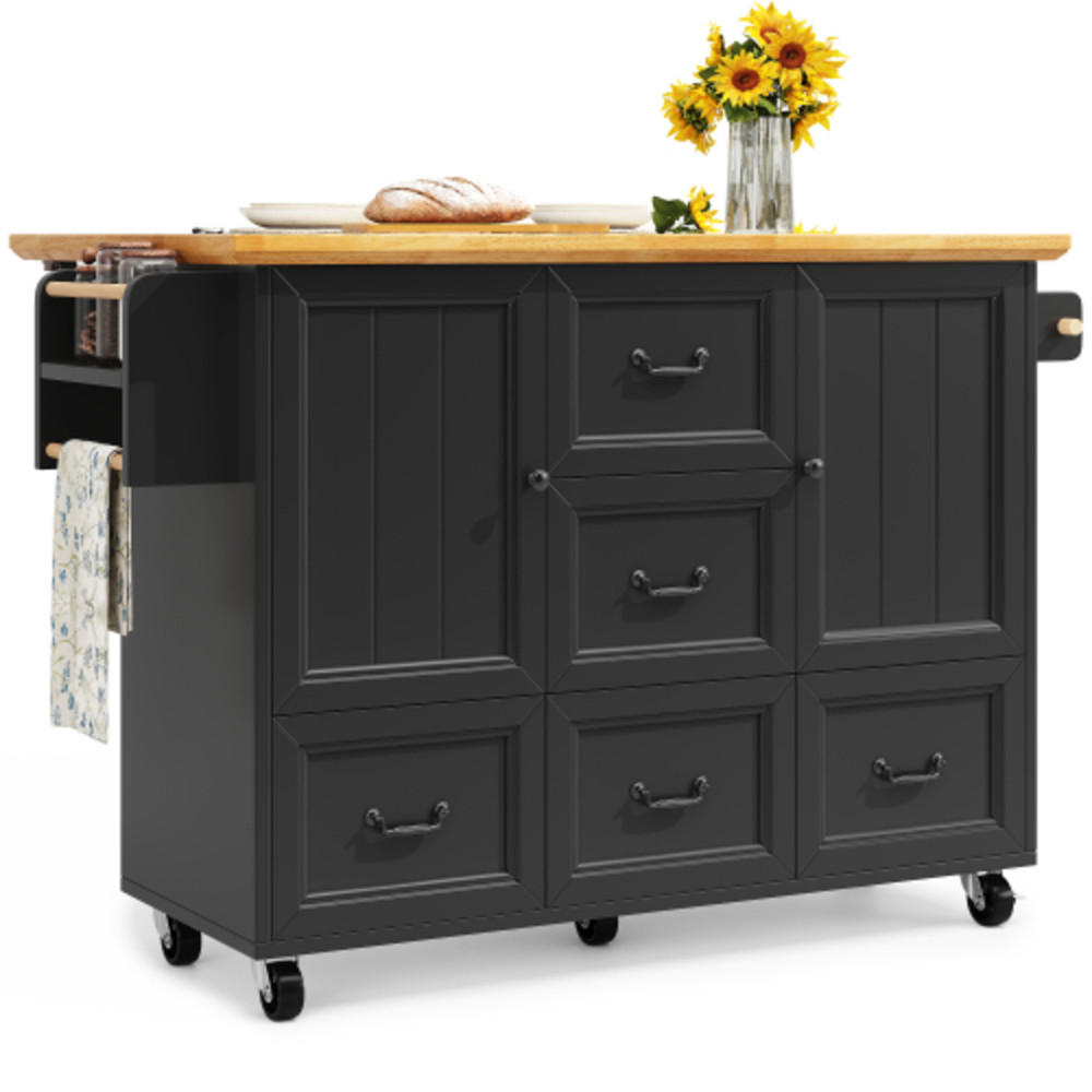 KÜCHENINSEL 120×45-73×93 cm ausziehbarer aus MDF und Metall mit viel Stauraum, schwarz - Schwarz, Holzwerkstoff (120/93/73cm) - Luhomfu
