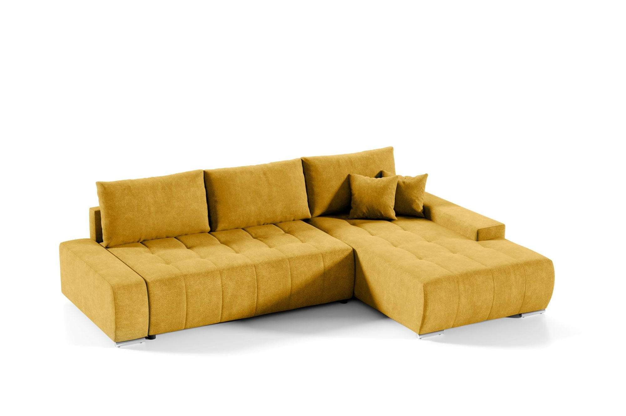 ECKSOFA Vogar In Aston - Gelb, Holzwerkstoff/Textil (265/185cm) - Fun Möbel