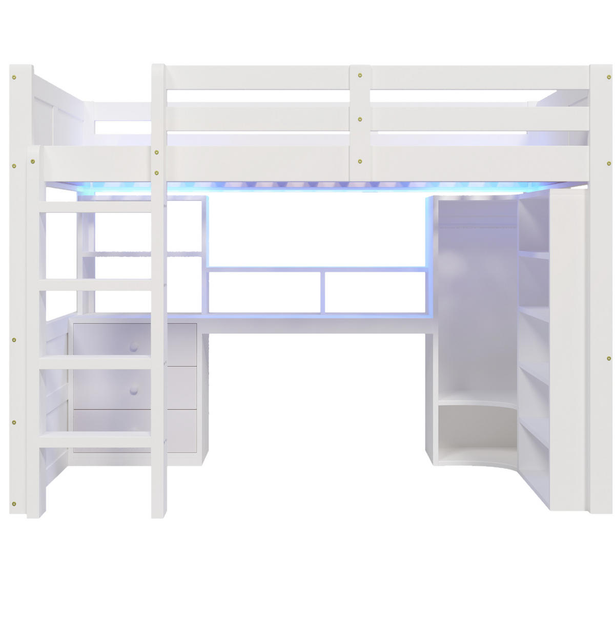 HOCHBETT 140/200 cm aus Kiefernholz mit LED, Weiß - Weiß, Holz (140/200cm) - OKMYHOME