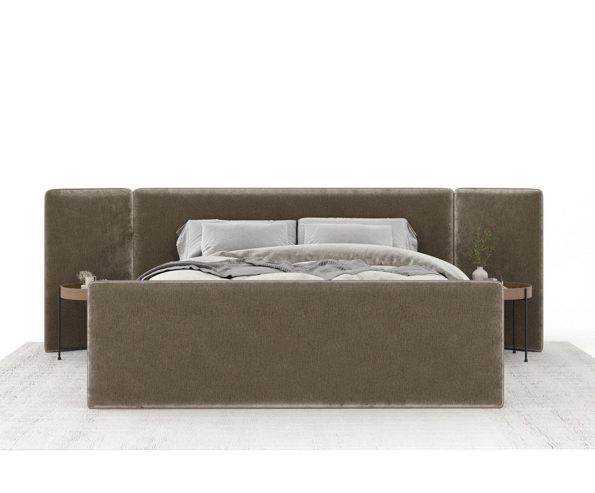POLSTERBETT Tokyo Beige 160/200 cm - Beige/Naturfarben, Holz/Holzwerkstoff (160/200cm) - Maison de Reve