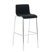 BARHOCKER Stoff Schwarz - Chromfarben/Schwarz, Textil/Metall (43/100/48cm) - CLP