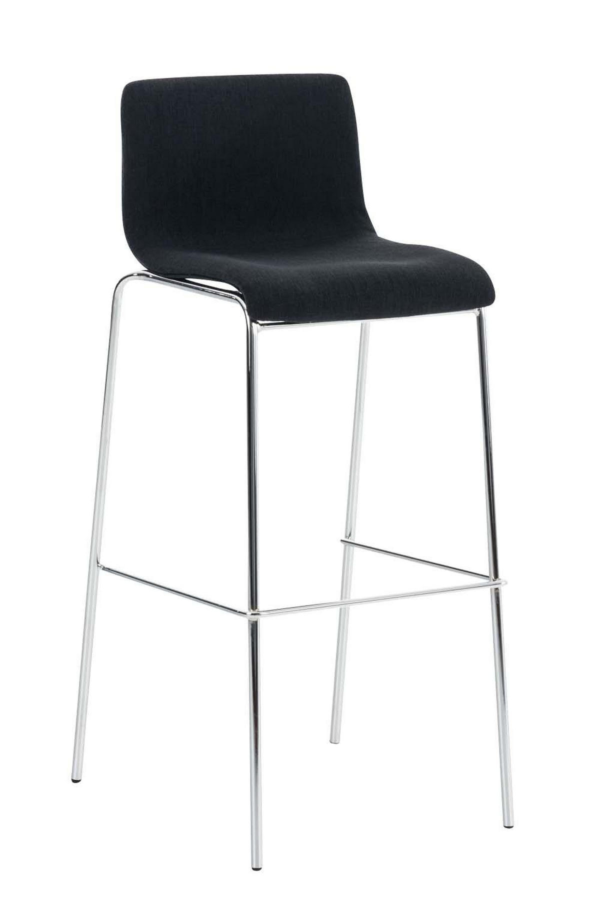 BARHOCKER Stoff Schwarz - Chromfarben/Schwarz, Textil/Metall (43/100/48cm) - CLP