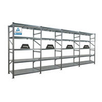 FACHBODENREGAL Proximo Stecksystem 200x480x70cm 5 Ebenen Fachlast 200 kg Beidseitig nutzbar Verzinkt - Silberfarben, Metall (480/200/70cm) - PROREGAL