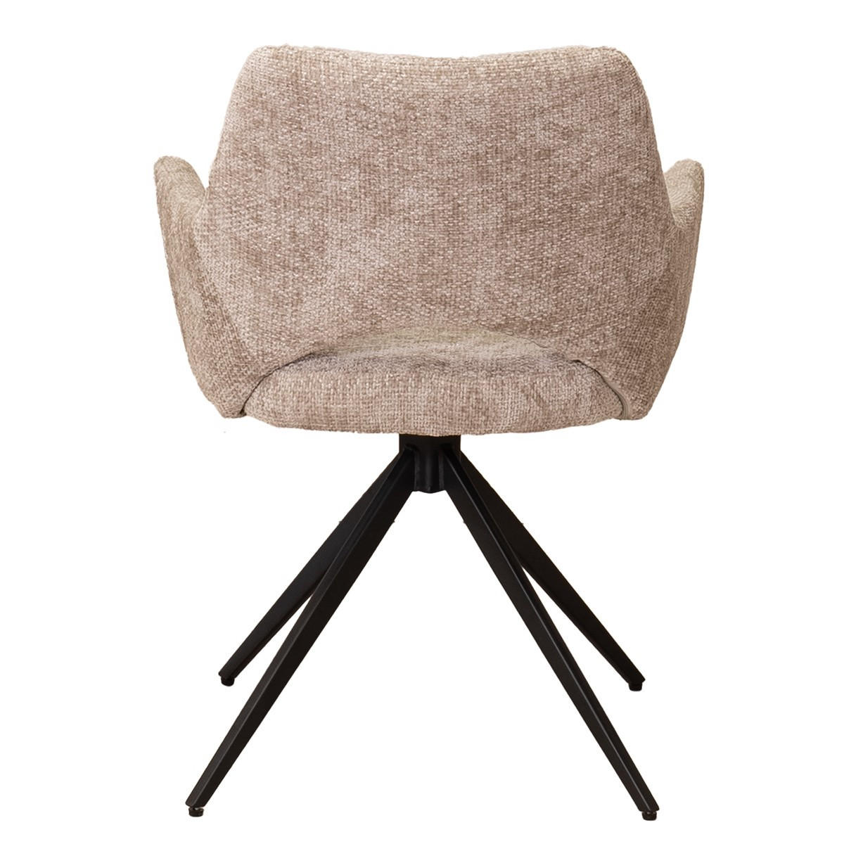 ESSZIMMERSTUHL 2er Set drehbar aus Stoff, beige - Beige/Schwarz, Textil/Metall (62/80/60cm) - Giga Meubel