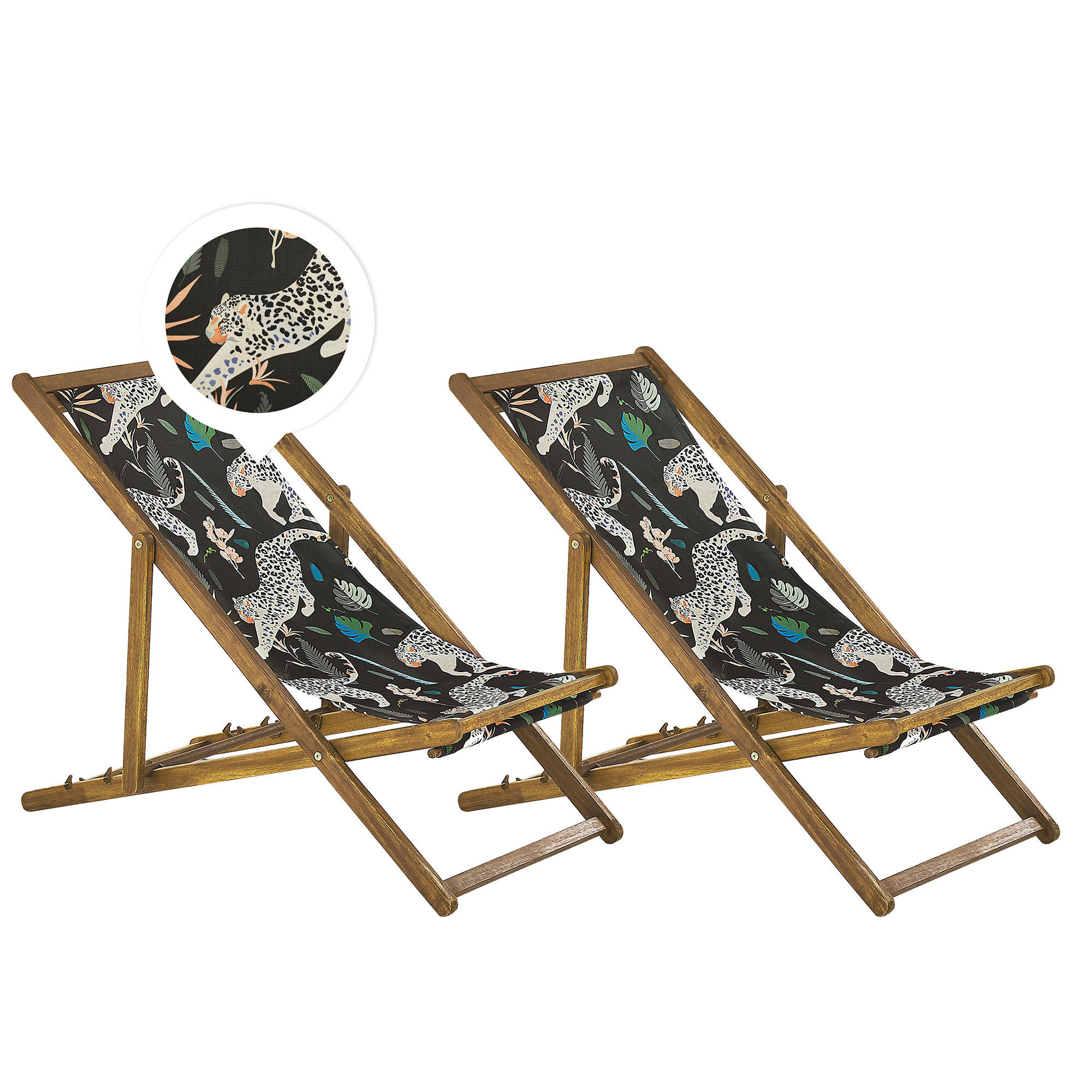 Beliani Gartenliege Hellbraun, Schwarz 54x70x97 cm