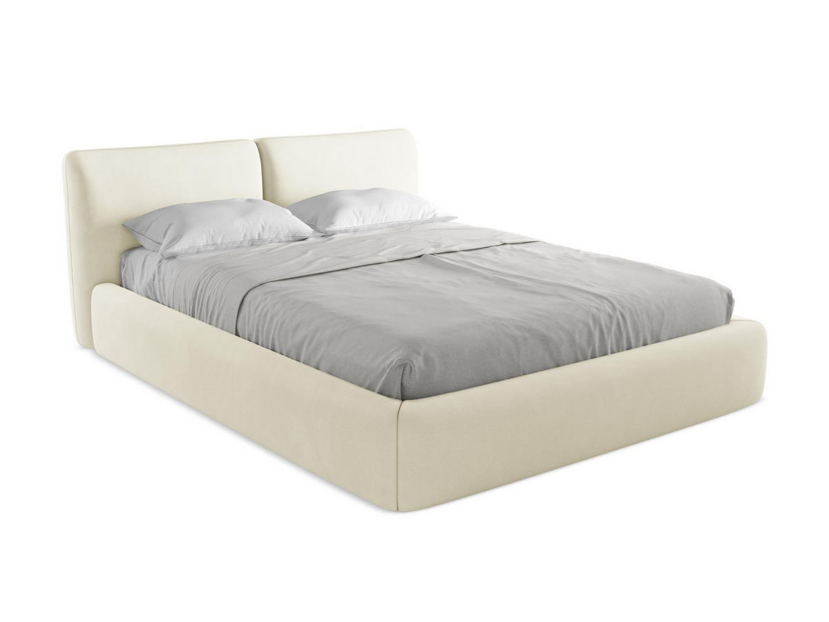 POLSTERBETT mit Bettkasten und Lattenrost 180x228 Beige - Beige/Schwarz, Kunststoff/Textil (160/200cm) - Makamii