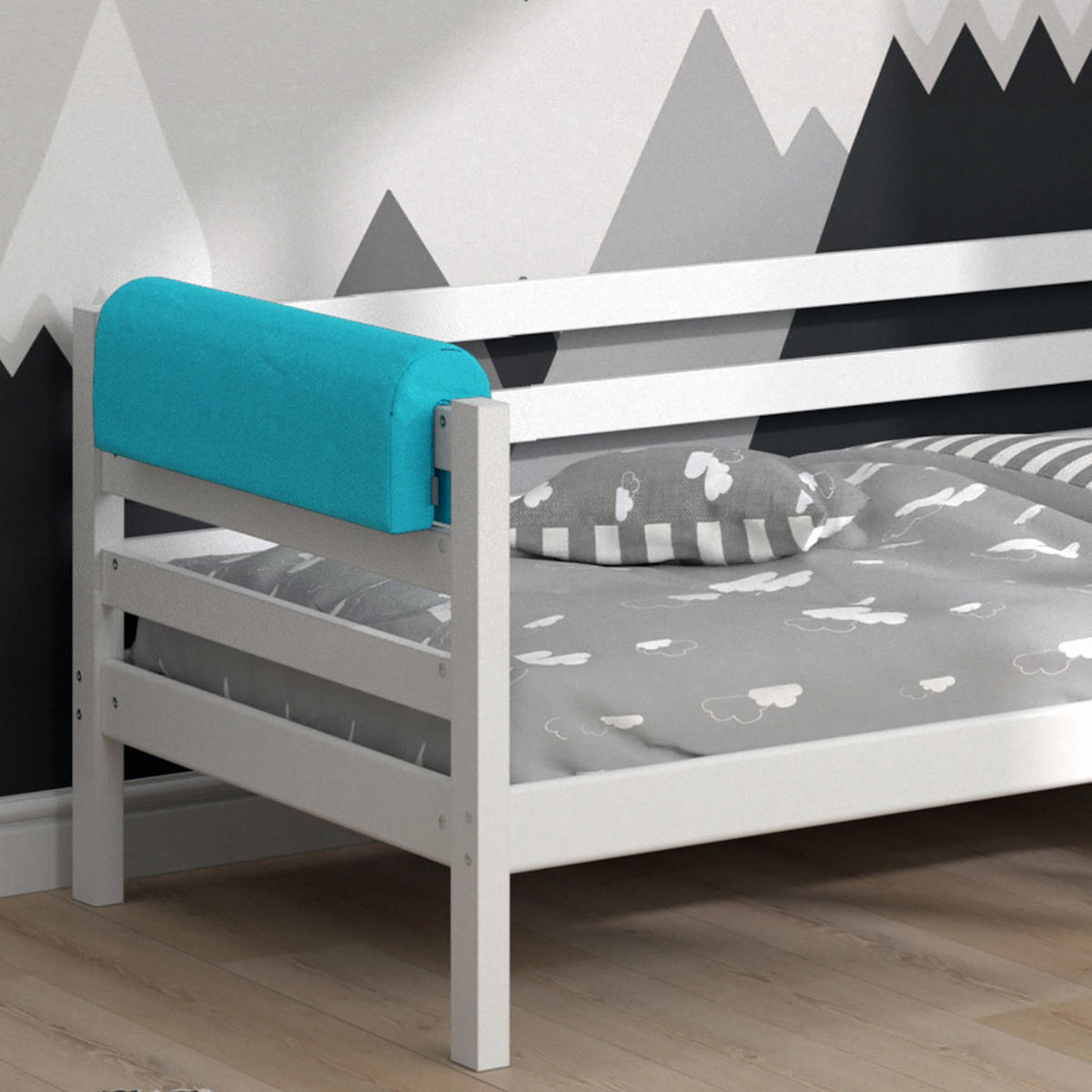 BETTUMRANDUNG Türkis 70 x 20 cm - Türkis, Textil (70/20/14cm) - VitaliSpa