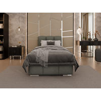 POLSTERBETT Zaira 90x200cm – Elegantes Polsterbett für modernen Wohnstil , ZONIERTE TASCHENFEDERN KOKOS (21cm), grau - Grau, Holz (90/200cm) - Homesy