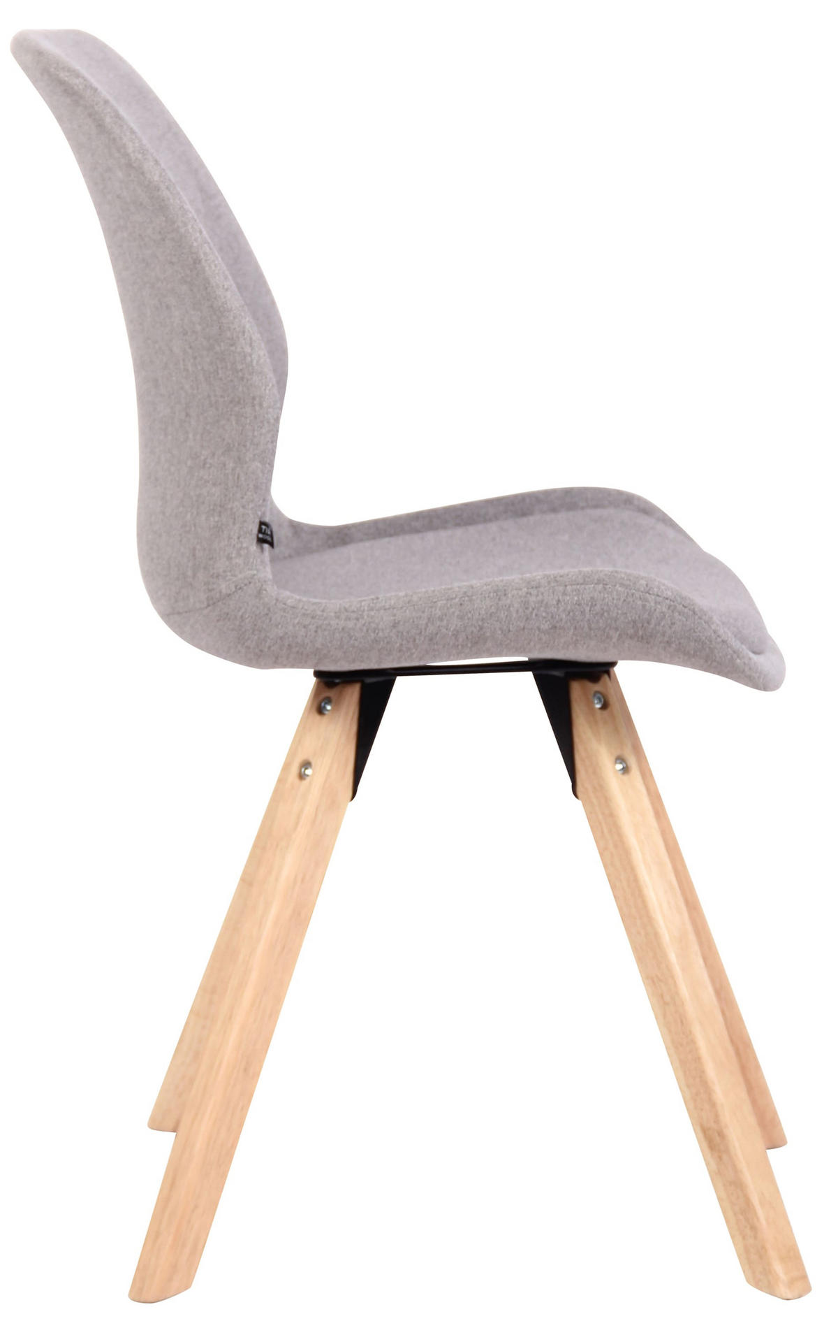 STUHL Stoff grau - Eukalyptusholzfarben/Grau, Holz/Textil (49/87.5/58cm) - CLP