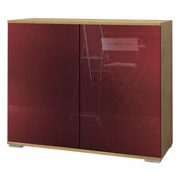 KOMMODE Skadu Bordeaux Hochglanz - Bordeaux, Holzwerkstoff (92.5/75.5/35cm) - Vladon