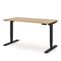SCHREIBTISCH Elektrisch höhenverstellbarer Schreibtisch Y-Line Eiche Natura Schwarz 140/70/62-127cm - Schwarz/Eiche Artisan, Holzwerkstoff/Metall (70/140/127cm) - ASSMANN