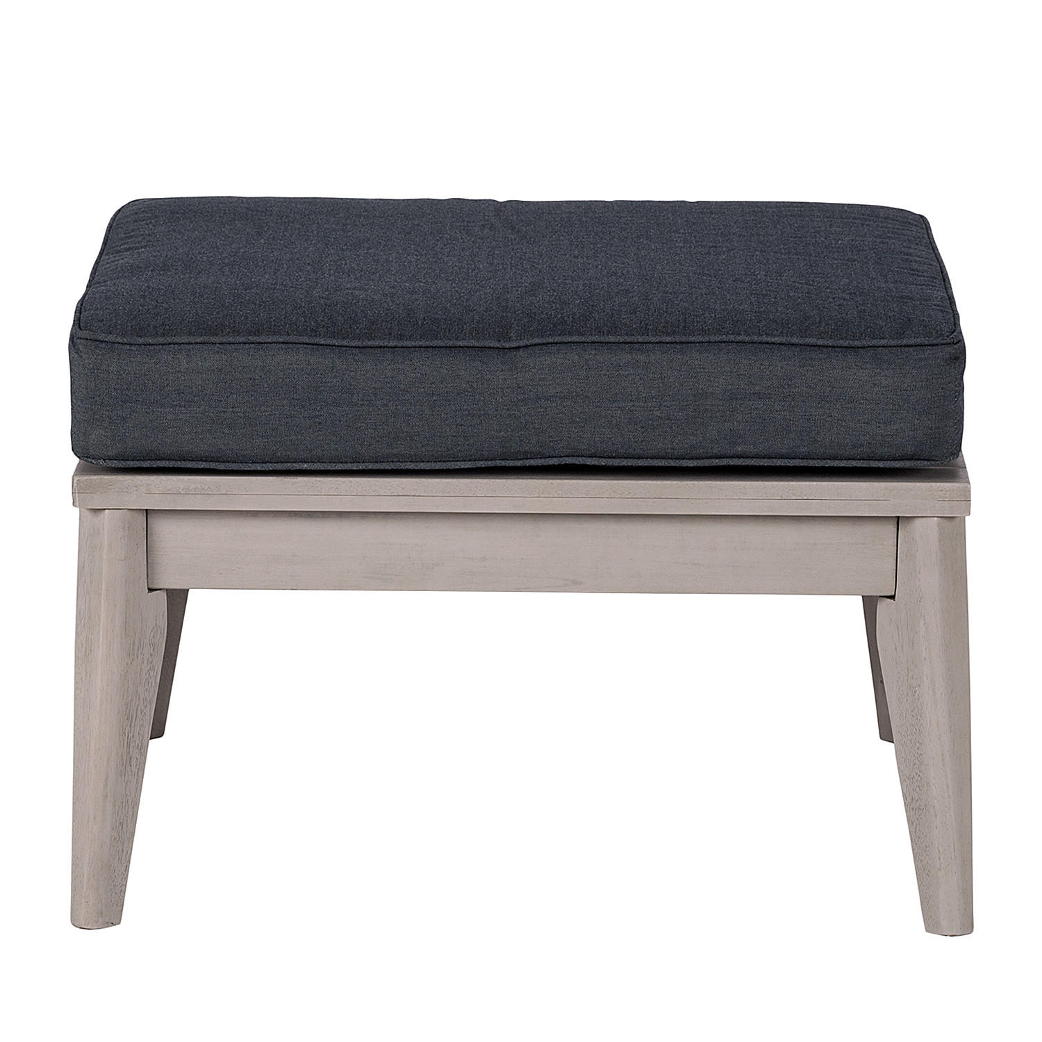 LOUNGEHOCKER - Webstoff / Akazie massiv - Anthrazit / Grau - Anthrazit/Braun, Holz/Textil (62/40/62cm) - home24