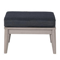LOUNGEHOCKER - Webstoff / Akazie massiv - Anthrazit / Grau - Anthrazit/Braun, Holz/Textil (62/40/62cm) - home24