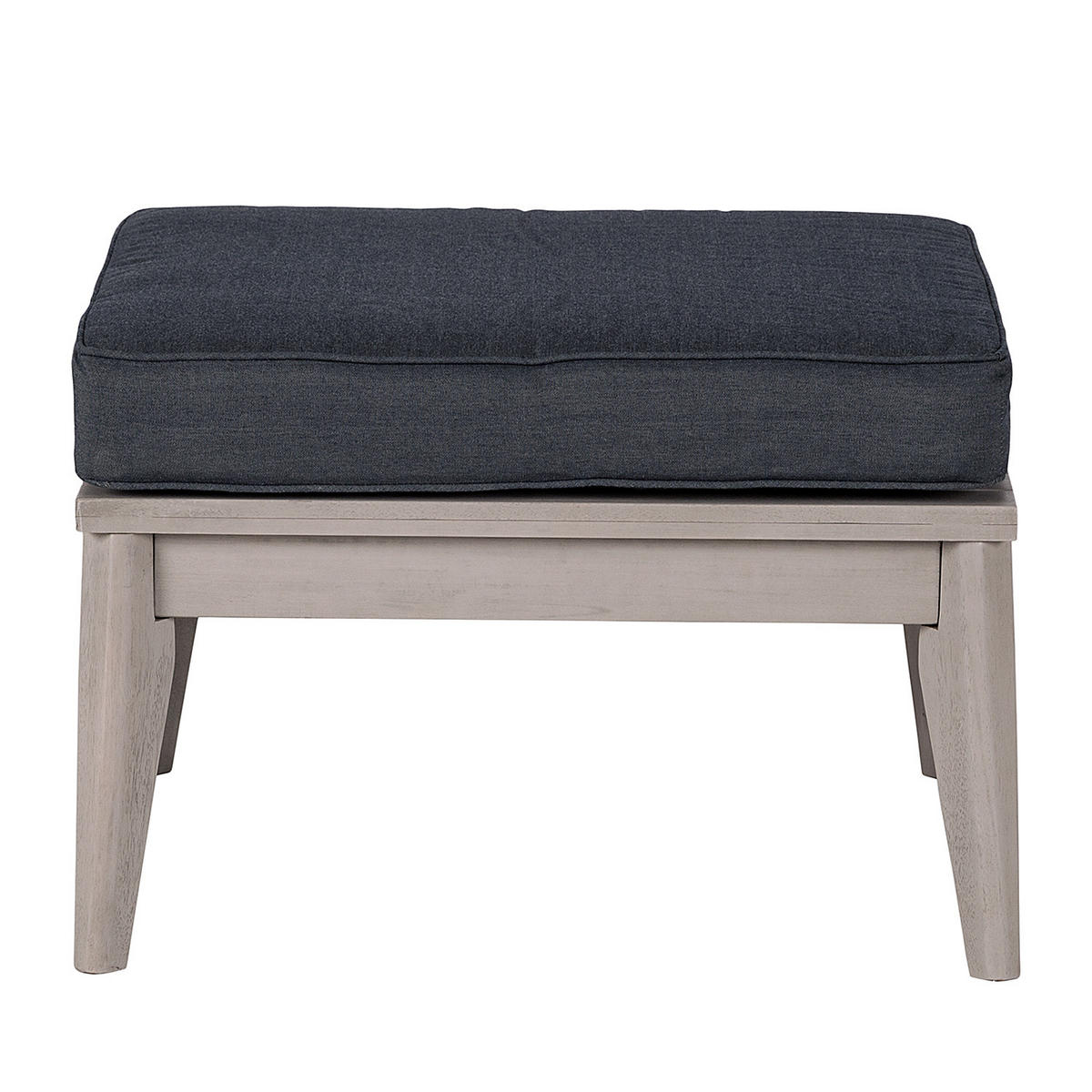 LOUNGEHOCKER - Webstoff / Akazie massiv - Anthrazit / Grau - Anthrazit/Braun, Holz/Textil (62/62cm) - home24