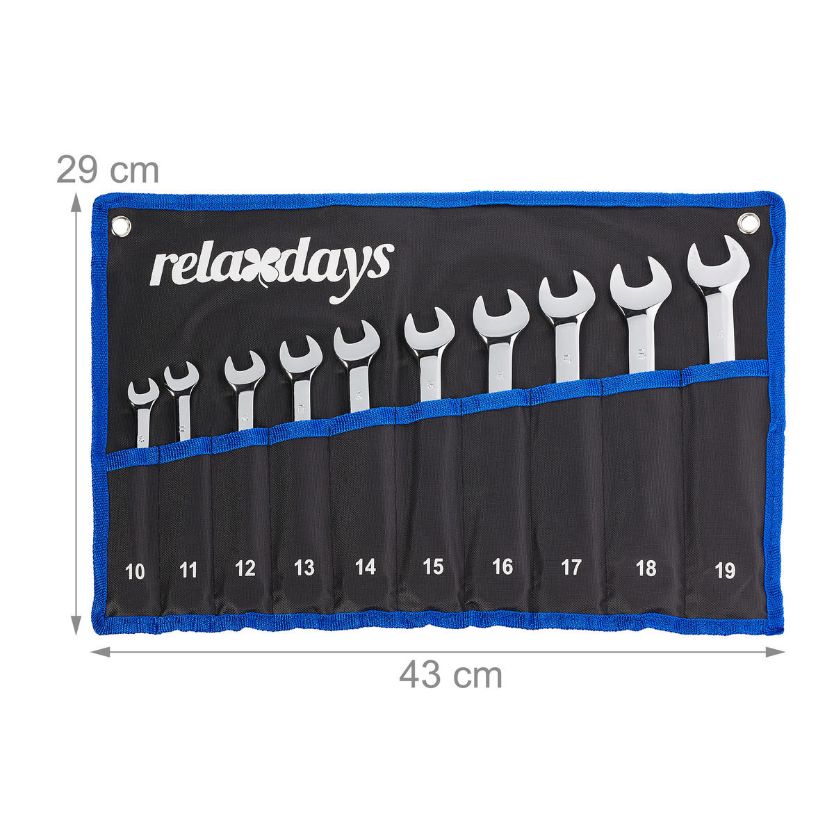 SCHRAUBENSCHLÜSSEL - Multicolor, Textil/Metall (1/43/29cm) - Relaxdays