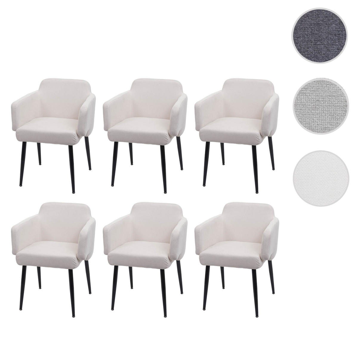 ESSZIMMERSTUHL Cremeweiß - Weiß, Textil (57/77/56cm) - MCW