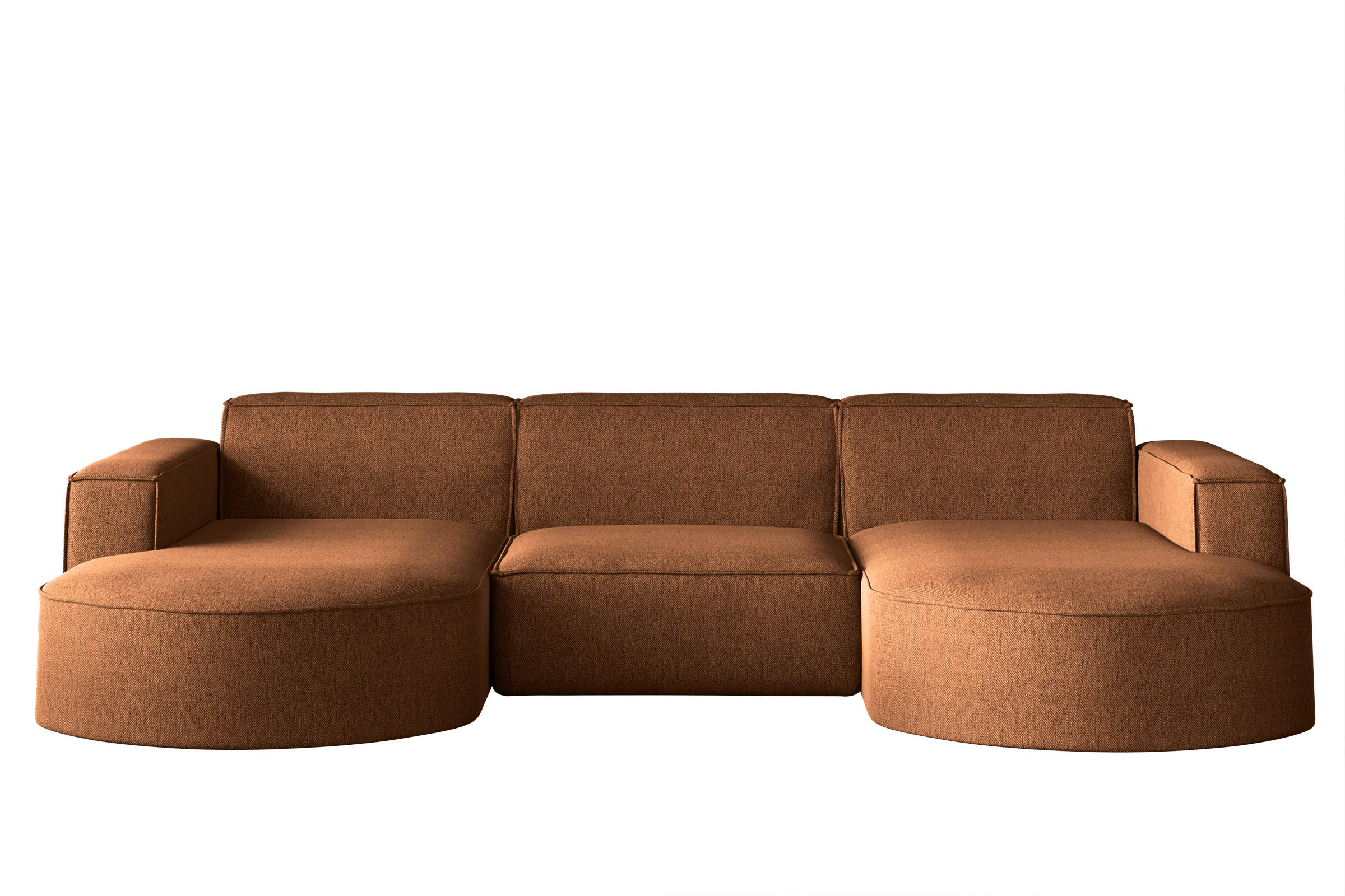 ECKSOFA U-Form MODENA STUDIO Stoff Verita Kupfer - Kupferfarben, Holz (165/299cm) - Kaiser Möbel