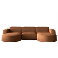 ECKSOFA U-Form MODENA STUDIO Stoff Verita Kupfer - Kupferfarben, Holz (165/299cm) - Kaiser Möbel