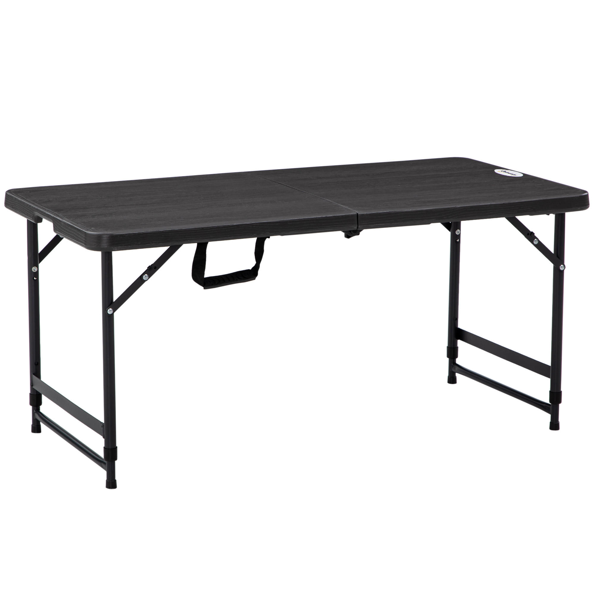 GARTENTISCH, Dunkelgrau, Stahl, HDPE - Dunkelgrau, Kunststoff/Metall (118/60/74cm) - Outsunny