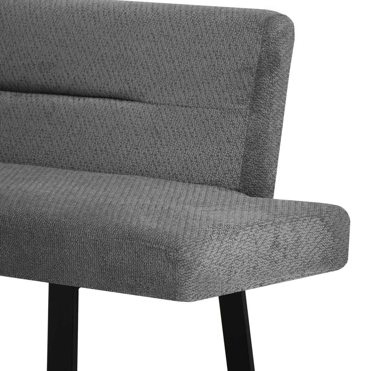 ECKBANK Cresto 212x173 cm, mit Metallbeinen, Egon-Stoff, Grau - Schwarz/Grau, Metall (212/173cm) - Beautysofa