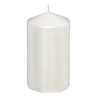 STUMPENKERZE glänzend 12 cm - Weiß, Paraffin (7/12/7cm) - Atmosphera Createur d´interieur