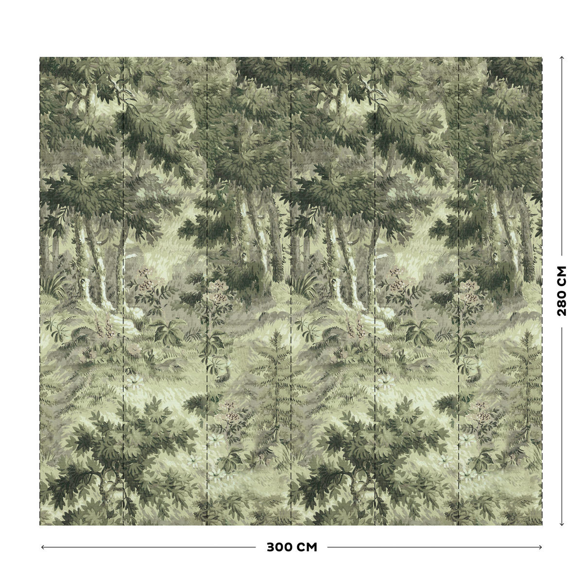 FOTOTAPETE Geheimer wald 280x300cm - Beige/Grün, Papier/Kunststoff (300/1cm) - Art for the Home