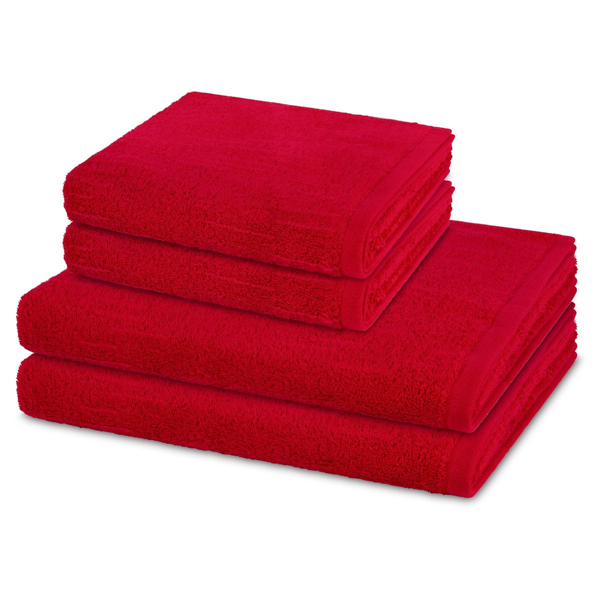 FROTTIERSET Premium 4-teilig - Rot, Textil (50/100cm) - Ross