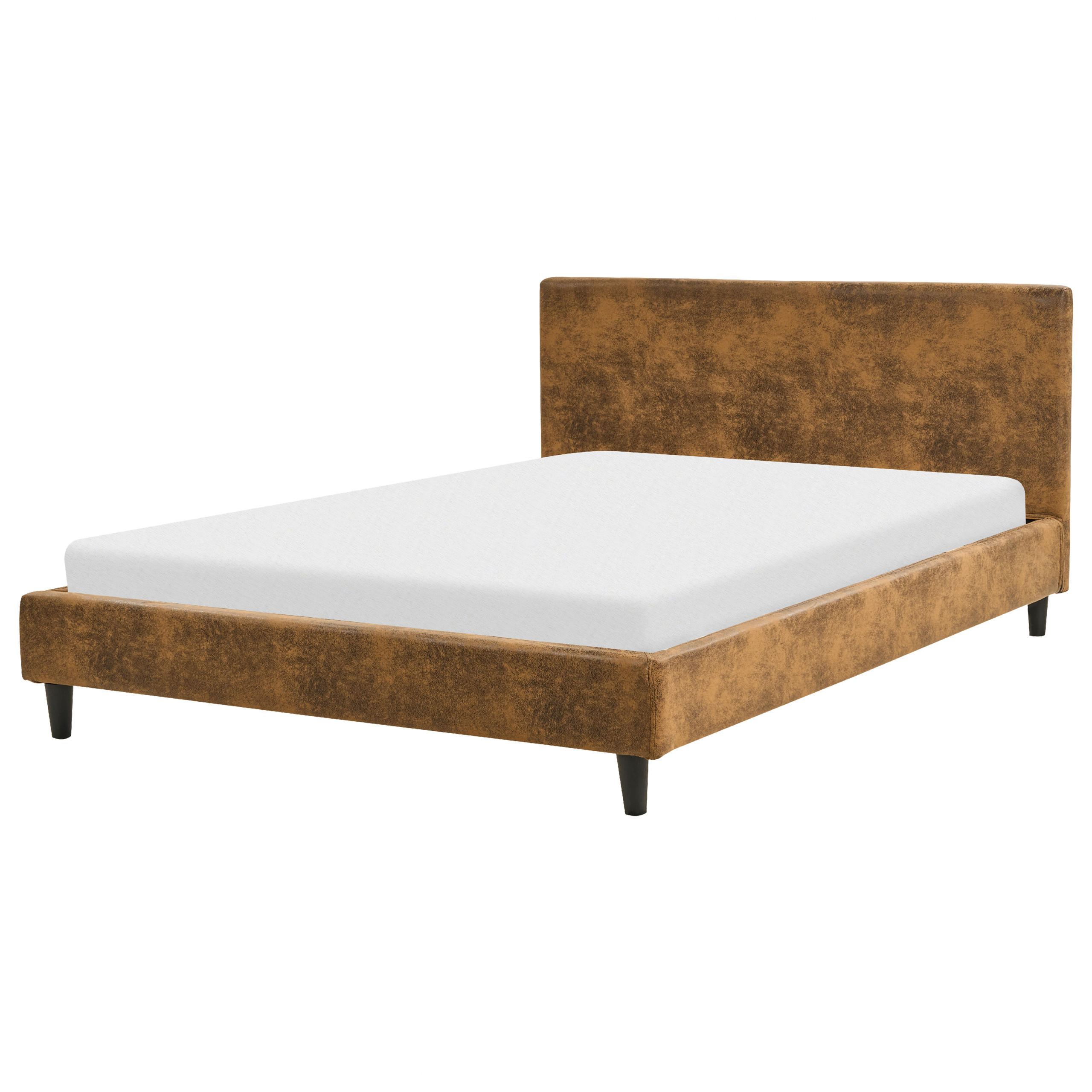 POLSTERBETT 140/200cm Braun Fitou - Braun, Textil (140/200cm) - Beliani