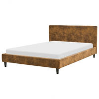 POLSTERBETT 140/200cm Braun Fitou - Braun, Textil (140/200cm) - Beliani