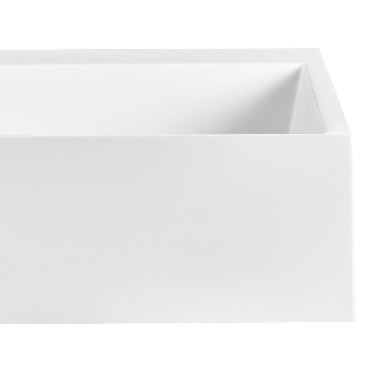 HÄNGEWASCHBECKEN Weiß 80/46 cm Mineralguss Quenko - Weiß, Naturmaterialien (80/12/46cm) - Beliani
