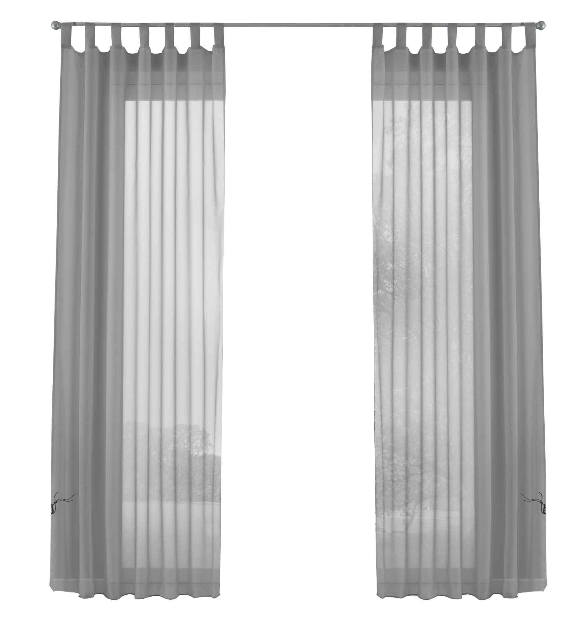 SCHLAUFENGARDINEN Voile 2er Set 175x140 cm Grau - Grau, Textil (140/175cm) - Gardinenbox.eu