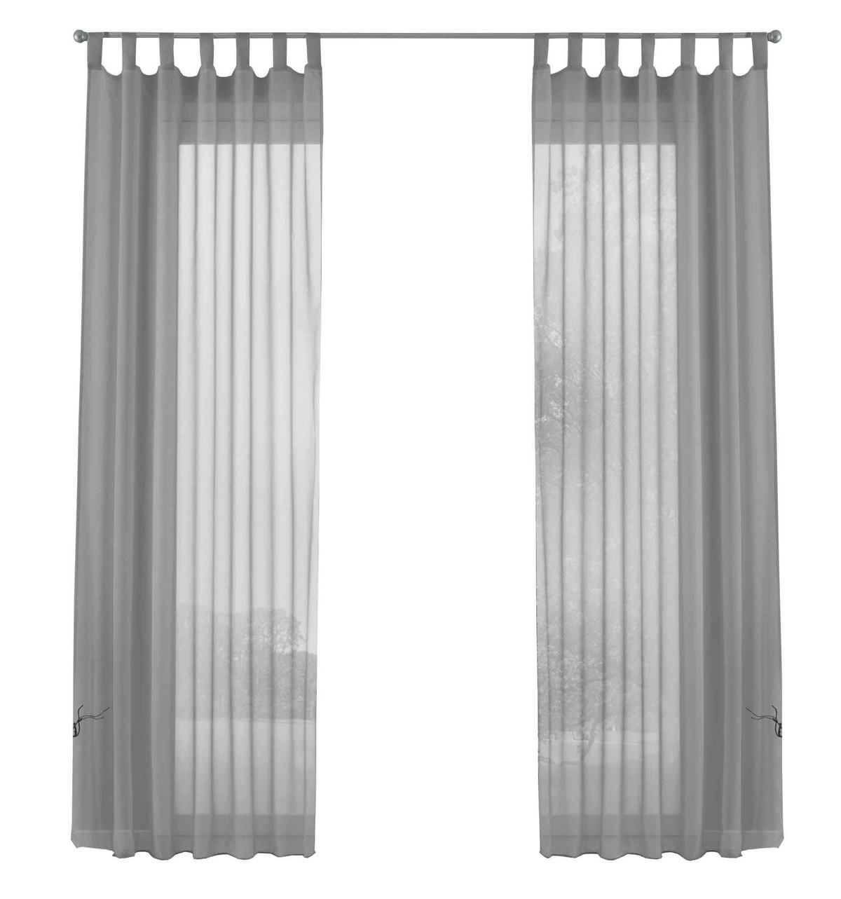 SCHLAUFENGARDINEN Voile 2er Set 175x140 cm Grau - Grau, Textil (140/175cm) - Gardinenbox.eu